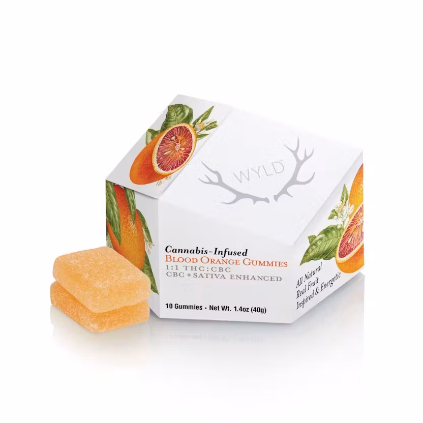 Blood Orange 1:1 CBC Sativa Enhanced Gummies-WYLD